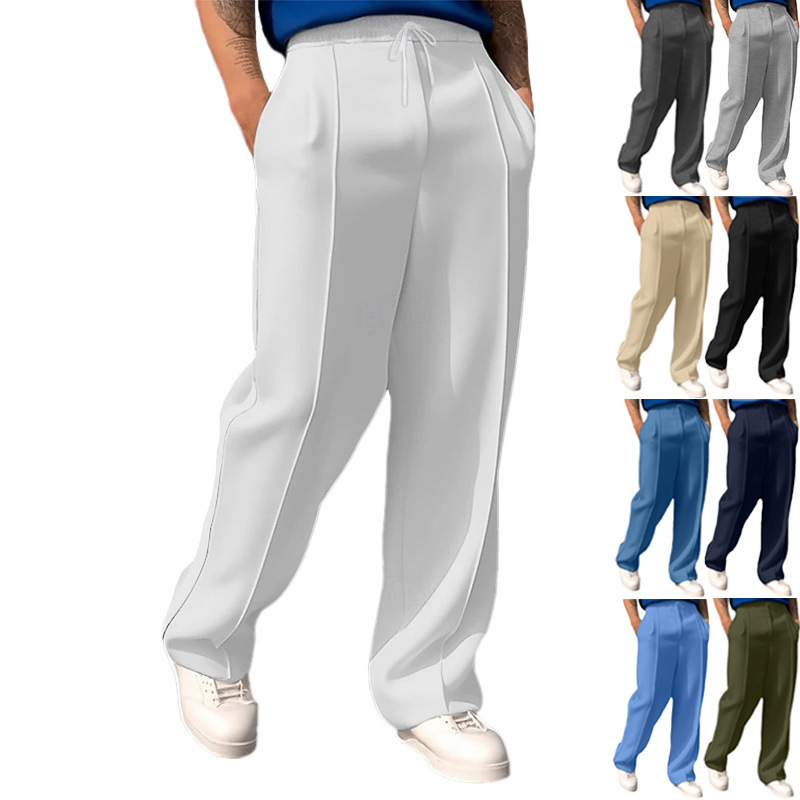 Essential Urban Baggy Trousers &ndash; Comfortable Elastic Waist White Slacks